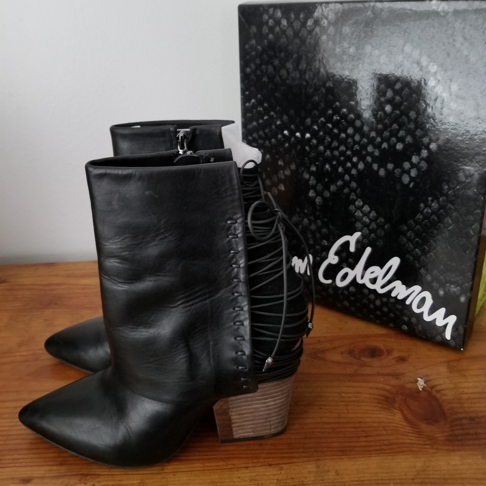 Sam Edelman Martina Black Leather Boots